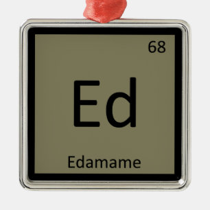 Ed - Edamame Sojaboon Chemie Periodiek Systeem Metalen Ornament