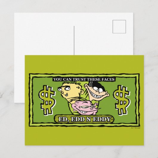 Ed, Edd, n Eddy Dollar Bill Briefkaart (Voorkant / Achterkant)