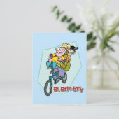 Ed, Edd, n Eddy op een Bike Briefkaart (Staand voorkant)