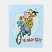 Ed, Edd, n Eddy op een Bike Fleece Deken (Voorkant)
