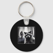 Ed Raccoon Selfie With Sasquatch Bigfoot Funny Rac Sleutelhanger (Voorkant)