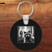 Ed Raccoon Selfie With Sasquatch Bigfoot Funny Rac Sleutelhanger (Voorkant)