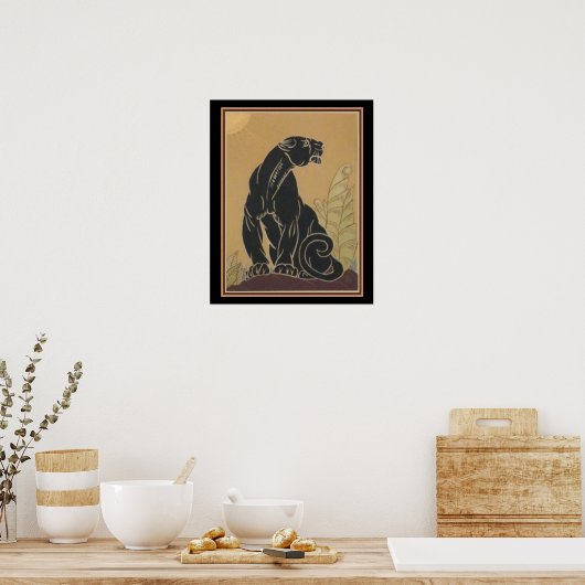 Ed Rudy Art déco Black Panther Imprimer 16 x 20 (Cuisine)