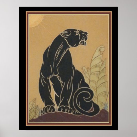 Ed Rudy Art déco Black Panther Imprimer 16 x 20 (Devant)