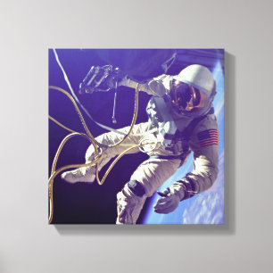 Ed White First American Spacewalker Foto Canvas Afdruk