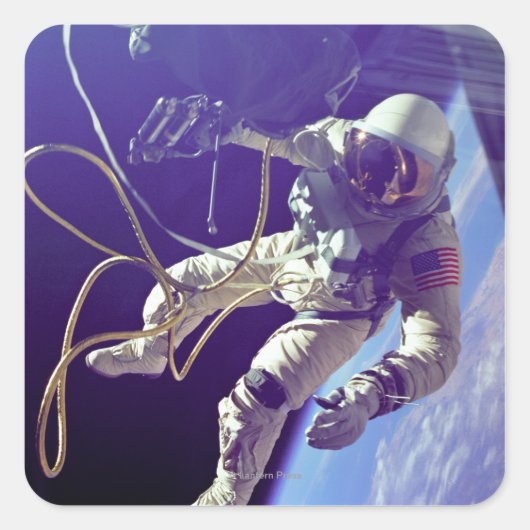 Ed White First American Spacewalker Foto Vierkante Sticker (Voorkant)