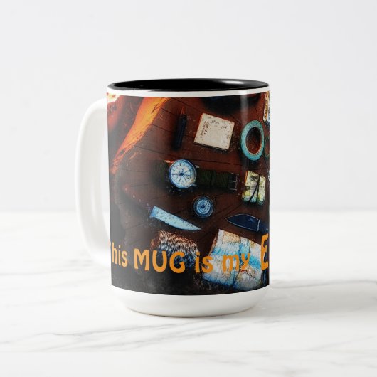 EDC Kit Prepper Survivalist Design Tweekleurige Koffiemok (Voorkant links)