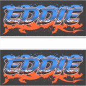 Eddie prénom nom graffiti autocollant sticker (Devant)