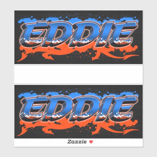 Eddie prénom nom graffiti autocollant sticker (Feuille)