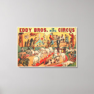 Eddy Brothers Circus Poster Canvas Afdruk