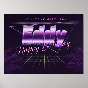 Eddy Name Vorname retro Poster Geburtstag