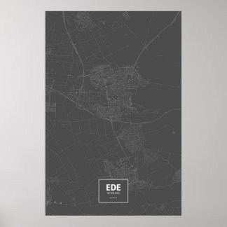 Ede, Nederland (wit op zwart) Poster