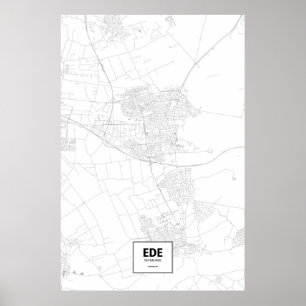 Ede, Nederland (zwart op wit) Poster