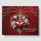 Edel gotisch hart met bloemen. gastenboek (Voorkant)