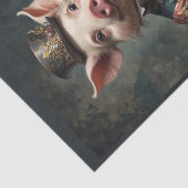 Edel Victoriaans Varken met stropdas en hoge hoed Tissuepapier (Detail)