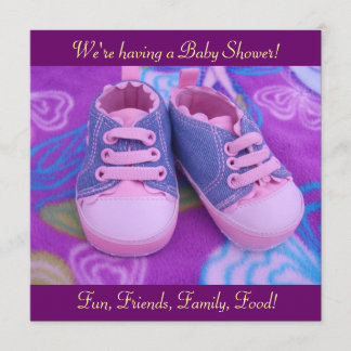 Edelachtbare baby Shower Invitations Roze schoenen Kaart