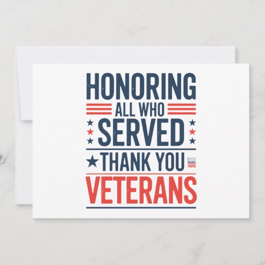 Edelachtbare iedereen die heeft gediend Hartelijk Kaart (Voorkant)
