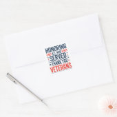 Edelachtbare iedereen die heeft gediend Hartelijk Vierkante Sticker (Envelop)