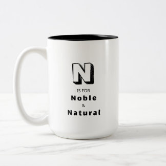 Edele en Natuurlijke N - Persoonlijke Luxe Lof Tweekleurige Koffiemok