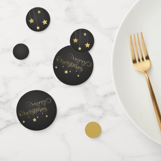 edele gouden kerststerren confetti (Groep)