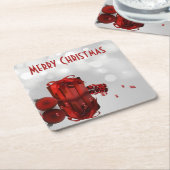 edele kerstcadeautjes, professioneel vierkante kartonnen onderzetter (Schuin)