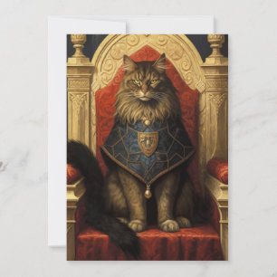 Edele Maine Coon Kat Troon Kunstprint Kaart
