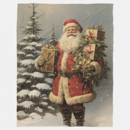 Edele Nostalgie Elegante Kerstdeken Fleece Deken (Voorkant)