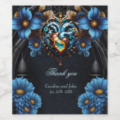 Edele steampunk hart wijn etiket (Enkel label)