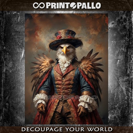 Edele Victoriaans geklede Adelaar met hoge hoed Tissuepapier