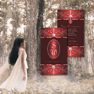 Edele Wijn Rode Bourgogne  Ornamenten Initialen Visitekaartje