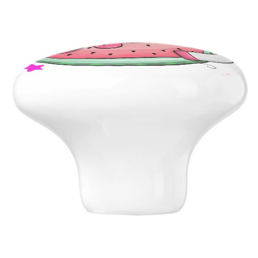 Edelkleurige Unicorn Ceramic Knob. Keramische Knop (Zijkant)