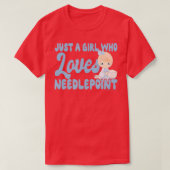 Edeloze momenten gewoon een meisje dat van Needlep T-shirt (Design voorkant)