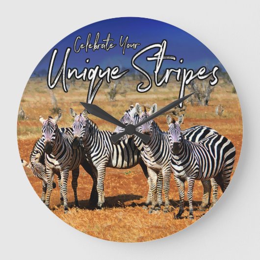 "Edeloze strips" Zebra kunst Grote Klok (Voorkant)