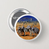 "Edeloze strips" Zebra kunst Ronde Button 5,7 Cm (Voorkant /achterkant)