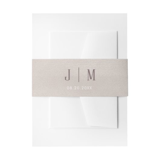 edelparel | Bruiloftsbuikband Uitnodigingen Wikkel (Voorkant Voorbeeld)