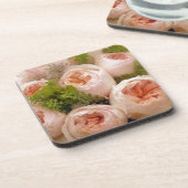 Edelroze rozen bier onderzetter (Linkerzijde)