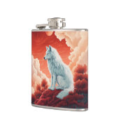 Edelstahl-Flachmann mit mystischem Wolf Flachmann Heupfles (Links)