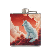 Edelstahl-Flachmann mit mystischem Wolf Flachmann Heupfles (Achterkant)