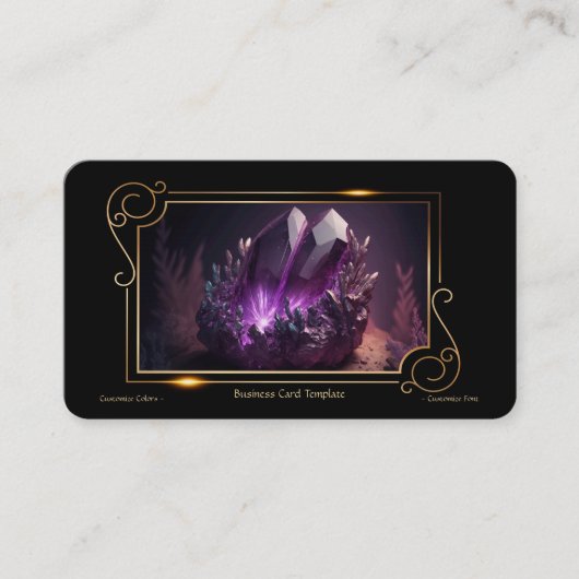 Edelsteen Crystal Healing Amethist Visitekaartje (Voorkant)