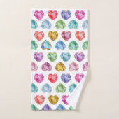 Edelsteen Diamant Hart Cute Mooi Pastel Prinses Bad Handdoek (Handdoek)