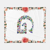 Edelsteen Diamond Initiaal G Monogram Art Fleece Deken (Voorkant (Horizontaal))