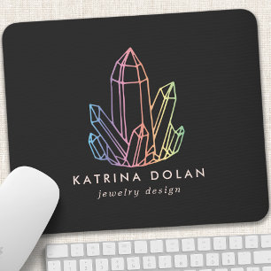 Edelsteen Regenboog Kwarts Kristal Zakelijk Logo Muismat