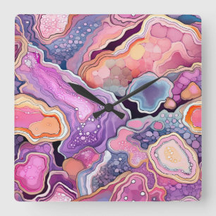 Edelsteen Symfonie Wandklok Vierkante Klok