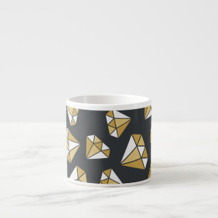 Edelsteen thema  naadloos patroon. espresso kop
