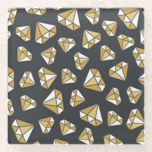 Edelsteen thema naadloos patroon. glazen onderzetter