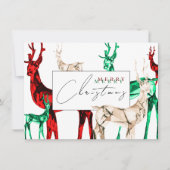 Edelstenen Crystal Rendier Kerstvakantie Kaart (Voorkant)