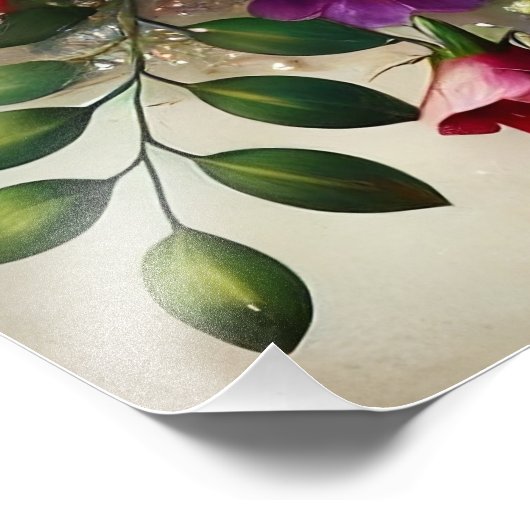 Edelstenen Elegantie Levendige Waterverf Bloemmees Foto Afdruk (Hoek)