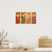 Edelstenen en bloemen, Alphonse Mucha 1900 Poster (Keuken)