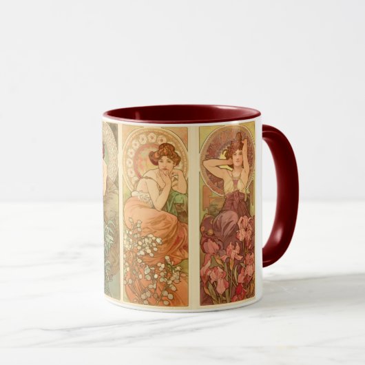 Edelstenen en bloemen, Alphonse Mucha Art Mok (Voorkant rechts)