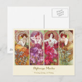 Edelstenen en bloemen, Alphonse Mucha Briefkaart (Voorkant / Achterkant)